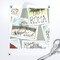 Postcard Vintage Italy Lettering Travel Retro Trip Custom Printed Fabric by Spoonflower Various Fabrics by the Yard or Fat Quarter